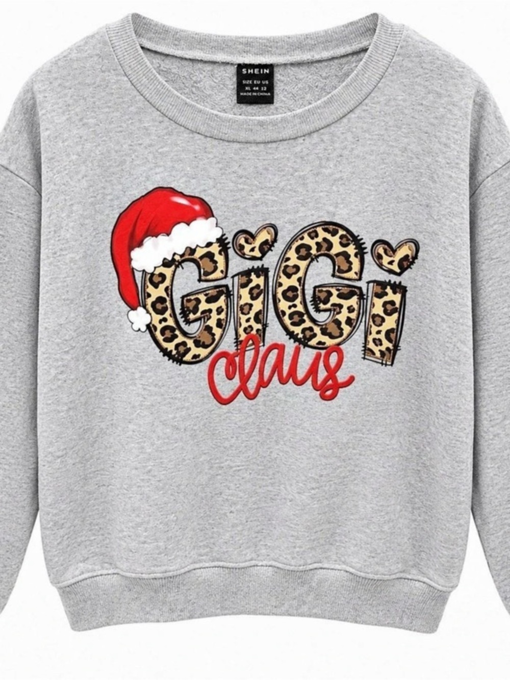 SHEIN Christmas Print Crewneck Sweatshirt Gigi Claus Design